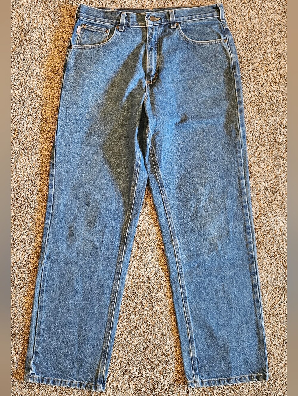 Men's Carhartt Relaxed-Fit Straight Leg Blue Jeans